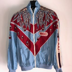 Gucci technical nylon zip bomber jacket